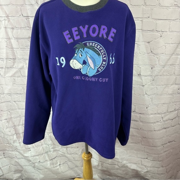 vintage Disney Store Exclusive oversized Fleece sweatshirt EEYORE 1966 sz medium - Picture 1 of 8